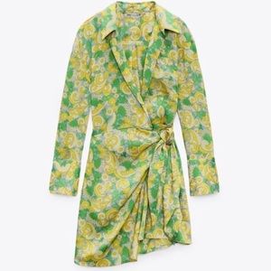 ZARA PRINTED DRESS WITH HEADBAND 💛💚